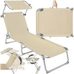 tectake&reg; Sonnenliege mit Dach, Strandliege klappbar, leichte Gartenliege, Outdoor