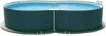 Planet Pool Stahlwandpool achtform 650x420x120 cm, Stahl 0,4 mm anthrazit,...
