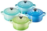 Le Creuset 4er-Set Mini Cocottes aus Steinzeug, je 200 ml, 10 x 5 cm, Meeresbrise
