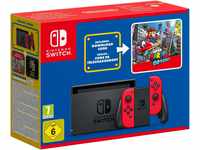 Nintendo Switch-Konsole (rot) + Spiel Super Mario Odyssey als Downloadcode + Der