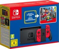 Nintendo Switch-Konsole (rot) + Spiel Super Mario Odyssey als Downloadcode + Der