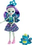 Enchantimals FXM74 - Patter Peacock Puppe & Flap Figur, Puppe (15cm), Lange Violette