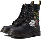Dr. Martens 1490 Floral DM27453001, Womens bovver Boots, Black, 36 EU