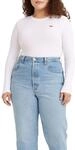 Levi's Damen Long-Sleeve Baby Tee White + XXS