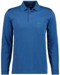 RAGMAN Herren Softknit-Polo mit Brusttasche, Langarm Blau-Melange-765, XXL