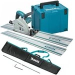 Makita SP6000J2 Tauchs&auml;ge 240 V, 165 mm mit 2 x 1,5 m Schienen, Verbindungsstange