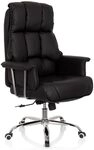 hjh OFFICE 706814 XXL Chefsessel Commander Kunstleder Schwarz B&uuml;rosessel dick