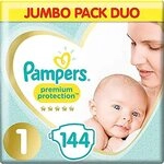 Pampers Baby-Windeln, Gr&ouml;&szlig;e 1 (2&ndash;5 kg), Premium-Schutz, f&uuml;r Neugeborene, 144