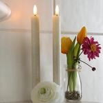 MARELIDA LED Stabkerzen Tafelkerzen Spitzkerzen Echtwachs Rustik Optik H: 25cm 2St