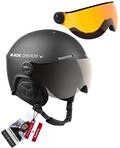 Black Crevice Skihelm Arlberg mit 2 Visier, Carbon schwarz/grau, M/L