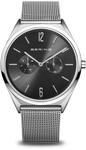 BERING Unisex Uhr Quarz Movement - Ultra Slim Collection mit Edelstahl und Saphirglas