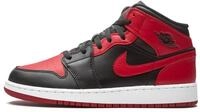 Nike Air Jordan 1 Mid (GS), Fitnessschuhe f&uuml;r Kinder, Black Gym Red White 01,...