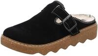 Rohde Damen Hausschuhe Leder Pantoffeln Foggia 6123, Gr&ouml;&szlig;e:41 EU, Farbe:Schwarz