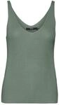 VERO MODA Damen Geripptes Struktur Top Einfarbiges V-Ausschnitt Shirt &Auml;rmelloses