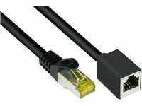 Good Connections RJ45 Ethernet LAN Patchkabel-Verlängerung mit Cat. 7 Rohkabel, mit