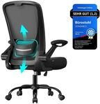 SONGMICS B&uuml;rostuhl ergonomisch, Drehstuhl mit Mesh, Lenden- und Kopfst&uuml;tze,