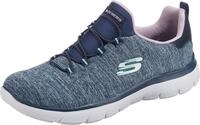 Skechers Damen Summits Quick Getaway Turnschuhe, Navy Mesh Purple & Lt Blue Trim,