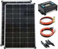 SOLARTRONICS Inselanlage Komplettset: 2x 100W monokristalline Solarmodul + 20A