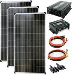 SOLARTRONICS Inselanlage Komplettset: 3x 130W monokristalline Solarmodul + 1500W