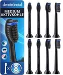 8er demirdental Ersatzb&uuml;rsten passend f&uuml;r Philips Sonicare, Aktivkohle 