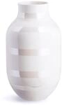 K&auml;hler Vase H31 cm Omaggio Originaldesign mit handgemalte Streifen, Weiss