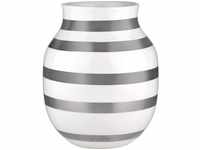 Kähler Vase H20 cm Omaggio Originaldesign mit handgemalte Streifen, Metallics