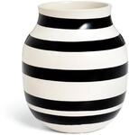 K&auml;hler Vase H20 cm Omaggio Originaldesign mit handgemalte Streifen, schwarz