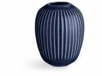 Kähler Vase H10.5 cm Hammershøi dänisches Design für Blumen Handarbeit, blau