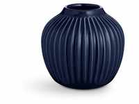 Kähler Vase H13 cm Hammershøi dänisches Design für Blumen Handarbeit, dunkelblau