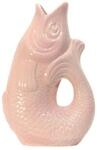 Gift Company Vase Monsieur Carafon S, Dekovase in Fisch-Form, Steingut, Sea Pink, 25