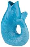 Gift Company - Monsieur Carafon - Vase/Blumenvase - Steingut - Lagoon/Blau - 21 x