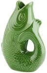 Gift Company Vase Monsieur Carafon S, Dekovase in Fisch-Form, Steingut, Green Bay, 25