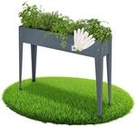 tectake&reg; Hochbeet Metall, 98,5 x 26 x 82,5 cm, Blumenkasten Balkon und Garten, als