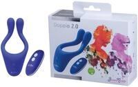 Doppio 2.0 Multi-Use Couples Vibrator with Wireless Remote Control Blue
