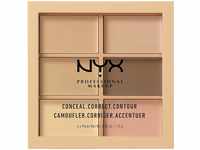 NYX Professional Makeup Conceal, Correct, Contour Palette, Sechs Farbtöne, Cremige