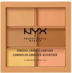 NYX Professional Makeup Conceal, Correct, Contour Palette, Sechs Farbt&ouml;ne, Cremige