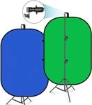 NEEWER 5x7Fu&szlig;/1,5x2m Chromakey Faltbar Hintergrund mit St&auml;nder 8,5ft/2,6m | 2 in 1