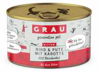 GRAU – das Original – Nassfutter für Katzen - Kitten - Rind, Pute &...