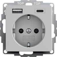 Gira 2459015 SchukoSteckdose USB-Anschluss Shutter Ber&uuml;hrungsschutz 2-fach Typ