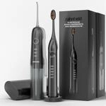 Zahnheld Schallzahnb&uuml;rste Gero G3 & Munddusche AQUADENT Set, USB-C, Schwarz