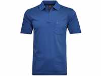RAGMAN Herren Softknit-Poloshirt mit Zip XL, Blau-Melange-765