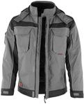 Qualitex PRO-Winterjacke Arbeitsjacke Stehkragen mit Klett (M, Grau/Schwarz)