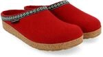 HAFLINGER Grizzly Franzl Filzpantoffel Hausschuh Filzclog Rot (Rubin 211), Gr. 42