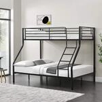 [neu.haus] Etagenbett Sortland f&uuml;r 3 Personen 90 x 200 cm und 140 x 200 cm Stockbett