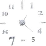 vidaXL 3D-Wanduhr Modernes Design 100 cm XXL Silbern