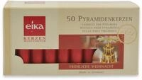 Idena 8530317 50-Pyramidenkerze, Wachs, rot, 14 x 70 mm, 7,2 x 14,6 x 7,8 cm