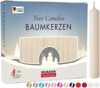 BRUBAKER 20er Pack Baumkerzen Wachs - Weihnachtskerzen - Champagner