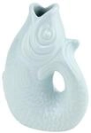 Gift Company Vase Monsieur Carafon XS, Dekovase in Fisch-Form, Steingut, Blue