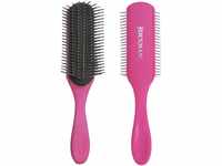 Denman Curly Hair Brush D4 (Pink, Silver Pins) 9 Row Styling Brush for Styling,