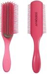 Denman Curly Hair Brush D4 (Pink & Pink Pins) 9 Row Styling Brush for Styling,